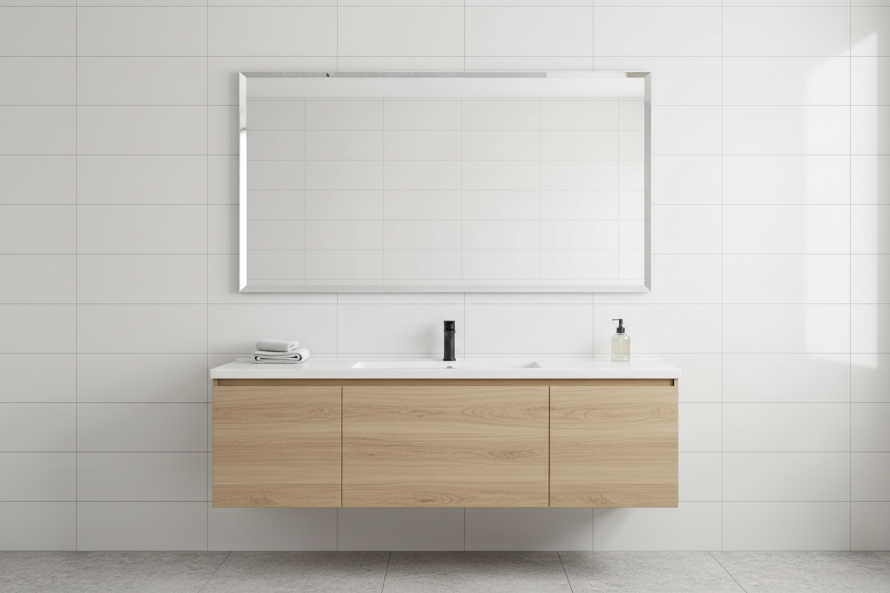 Rectangular Beveled Bathroom Mirror – Frameless Wall Mirror